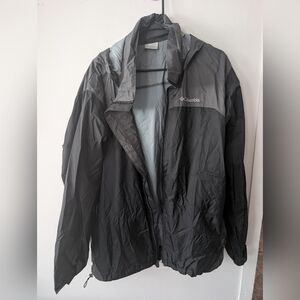 Columbia Mens Black Gray Full Zip Windbreaker‎ Jacket, Size XL